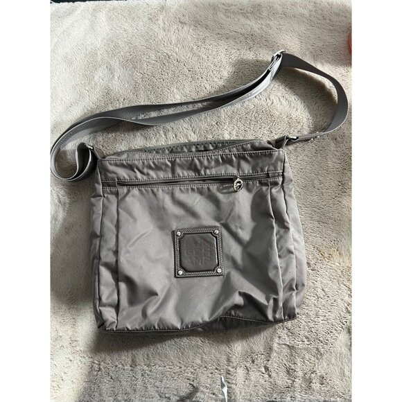Longchamp Gray Nylon Crossbody Bag With Adjustable Strap & Zipper Closure - Picture 1 of 10